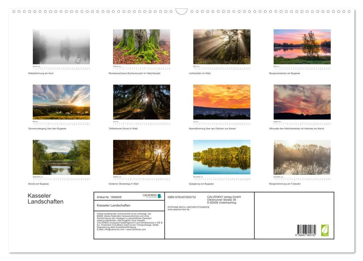 Bild: 9783457805732 | Kasseler Landschaften (Wandkalender 2026 DIN A2 quer), CALVENDO...