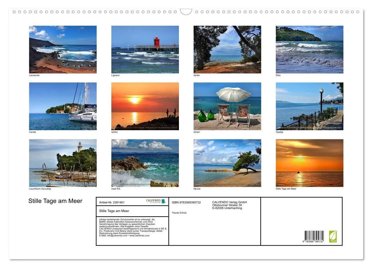 Bild: 9783569395732 | Stille Tage am Meer (Wandkalender 2027 DIN A2 quer), CALVENDO...