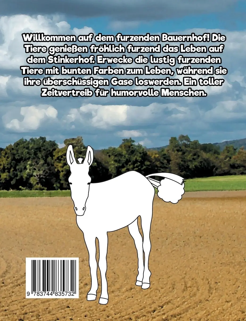 Rückseite: 9783744835732 | Furzender Bauernhof - Das Malbuch | Aufstand auf dem Stinkerhof!