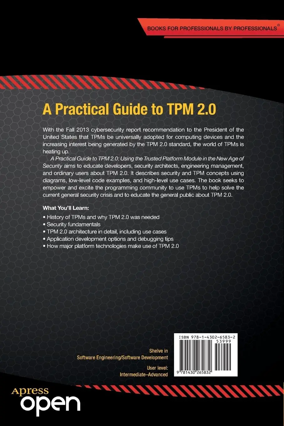 Rückseite: 9781430265832 | A Practical Guide to TPM 2.0 | David Challener (u. a.) | Taschenbuch