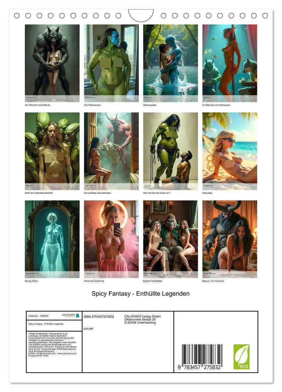 Bild: 9783457275832 | Spicy Fantasy - Enthüllte Legenden (Wandkalender 2026 DIN A4 hoch),...
