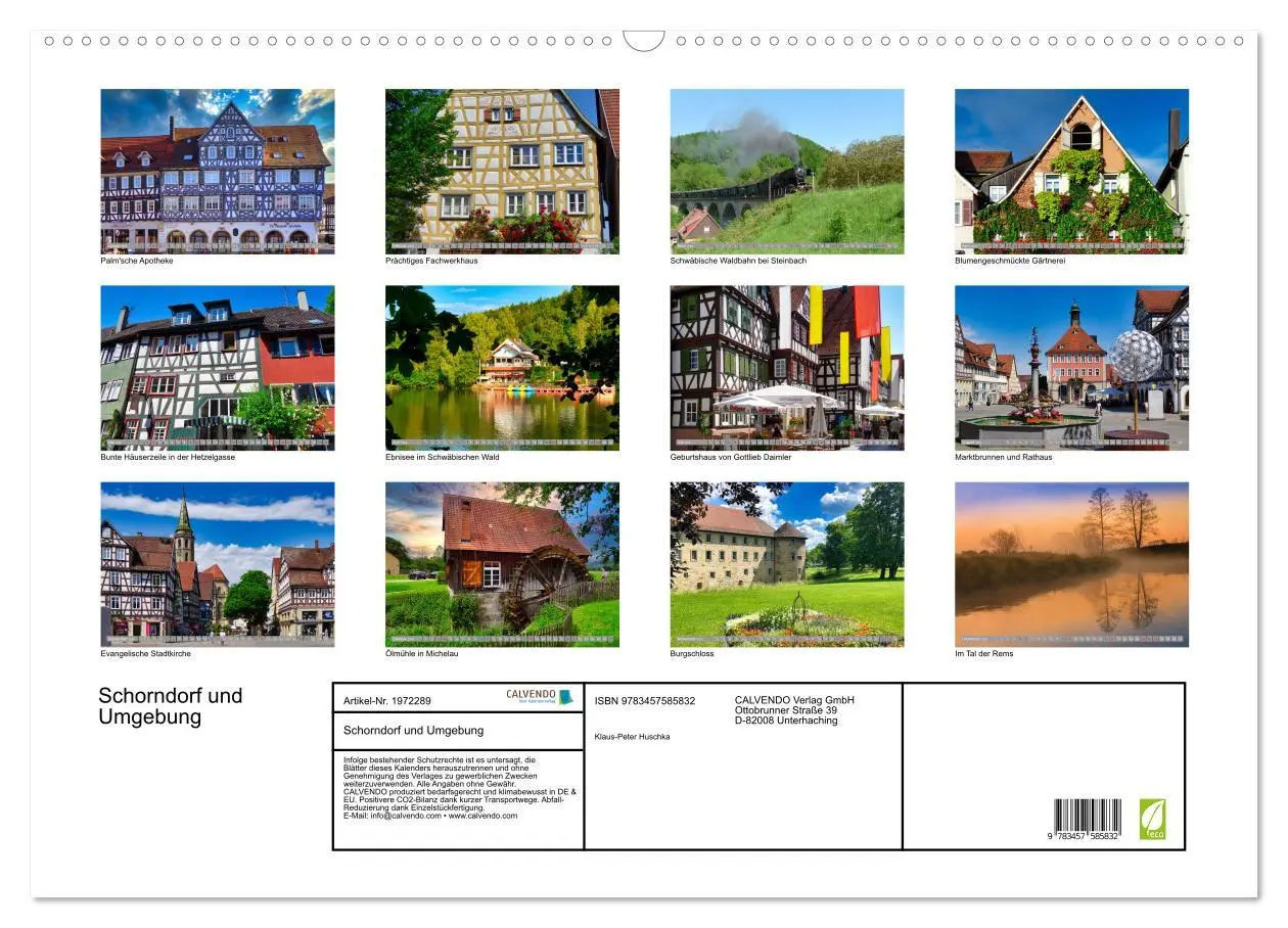Bild: 9783457585832 | Schorndorf und Umgebung (Wandkalender 2026 DIN A2 quer), CALVENDO...
