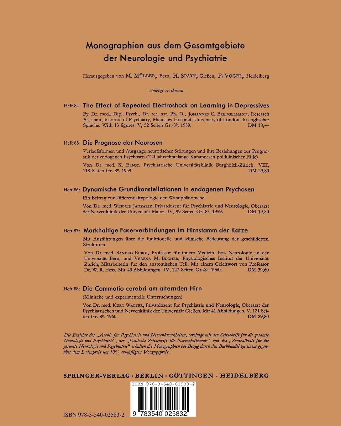 Rückseite: 9783540025832 | Der Erlebniswandel des Schizophrenen | K. P. Kisker | Taschenbuch