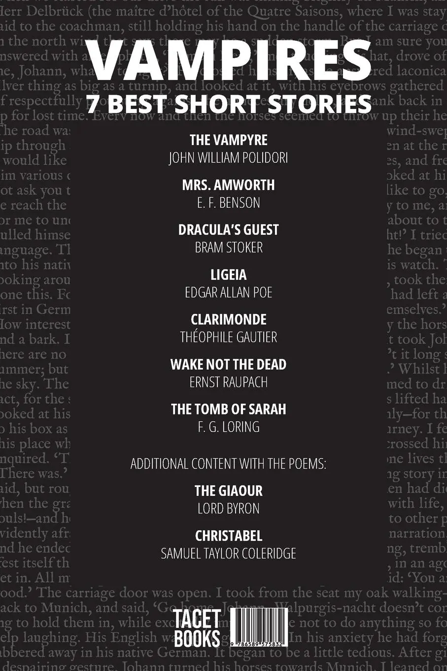 Rückseite: 9786589575832 | 7 best short stories - Vampires | Bram Stoker (u. a.) | Taschenbuch