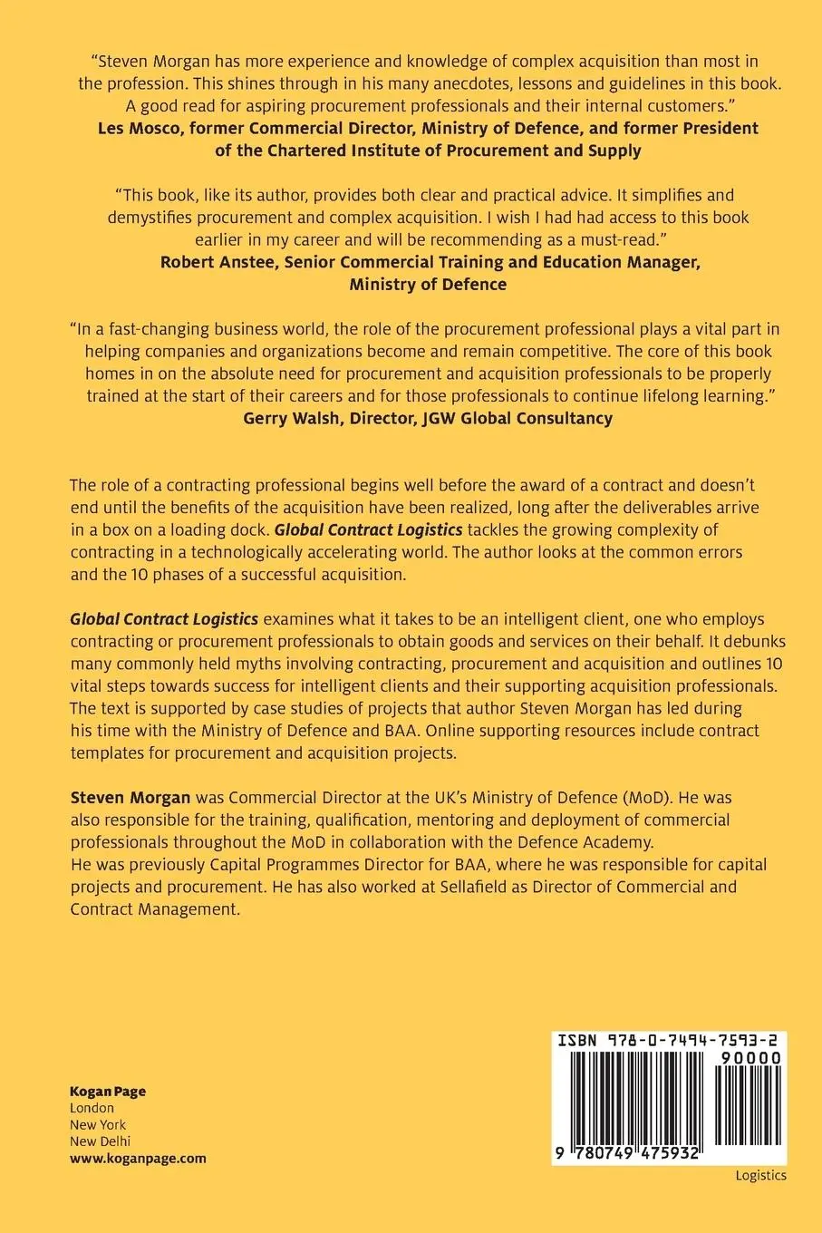 Rückseite: 9780749475932 | Global Contract Logistics | Steven Morgan | Taschenbuch | Englisch