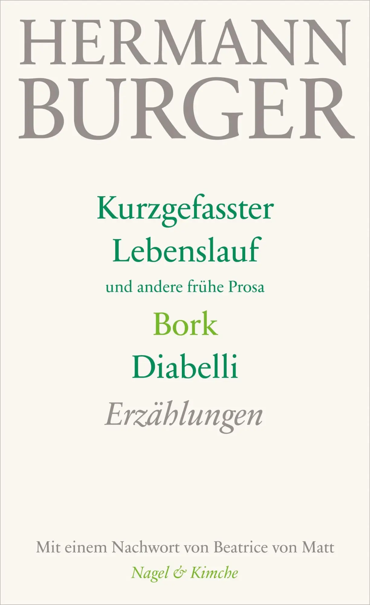 Cover: 9783312005932 | Kurzgefasster Lebenslauf und andere frühe Prosa. Bork. Diabelli | Buch