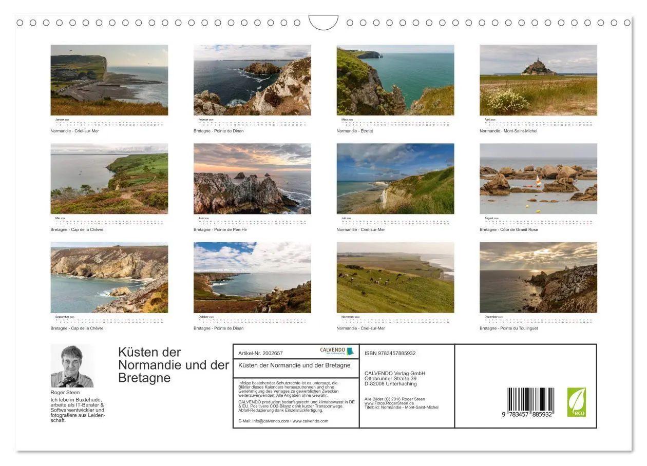 Bild: 9783457885932 | Küsten der Normandie und der Bretagne (Wandkalender 2026 DIN A3...