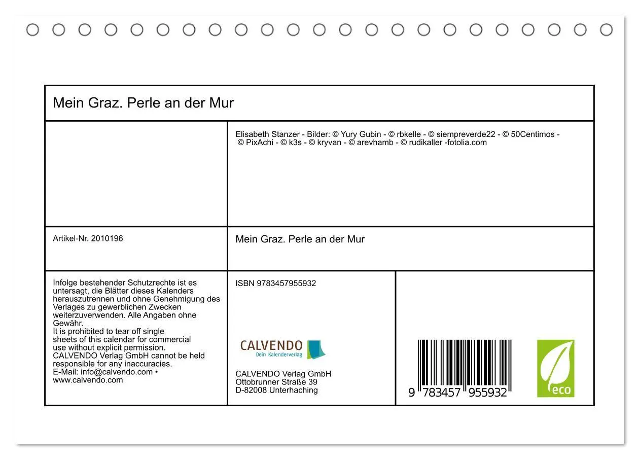 Bild: 9783457955932 | Mein Graz. Perle an der Mur (Tischkalender 2026 DIN A5 quer),...