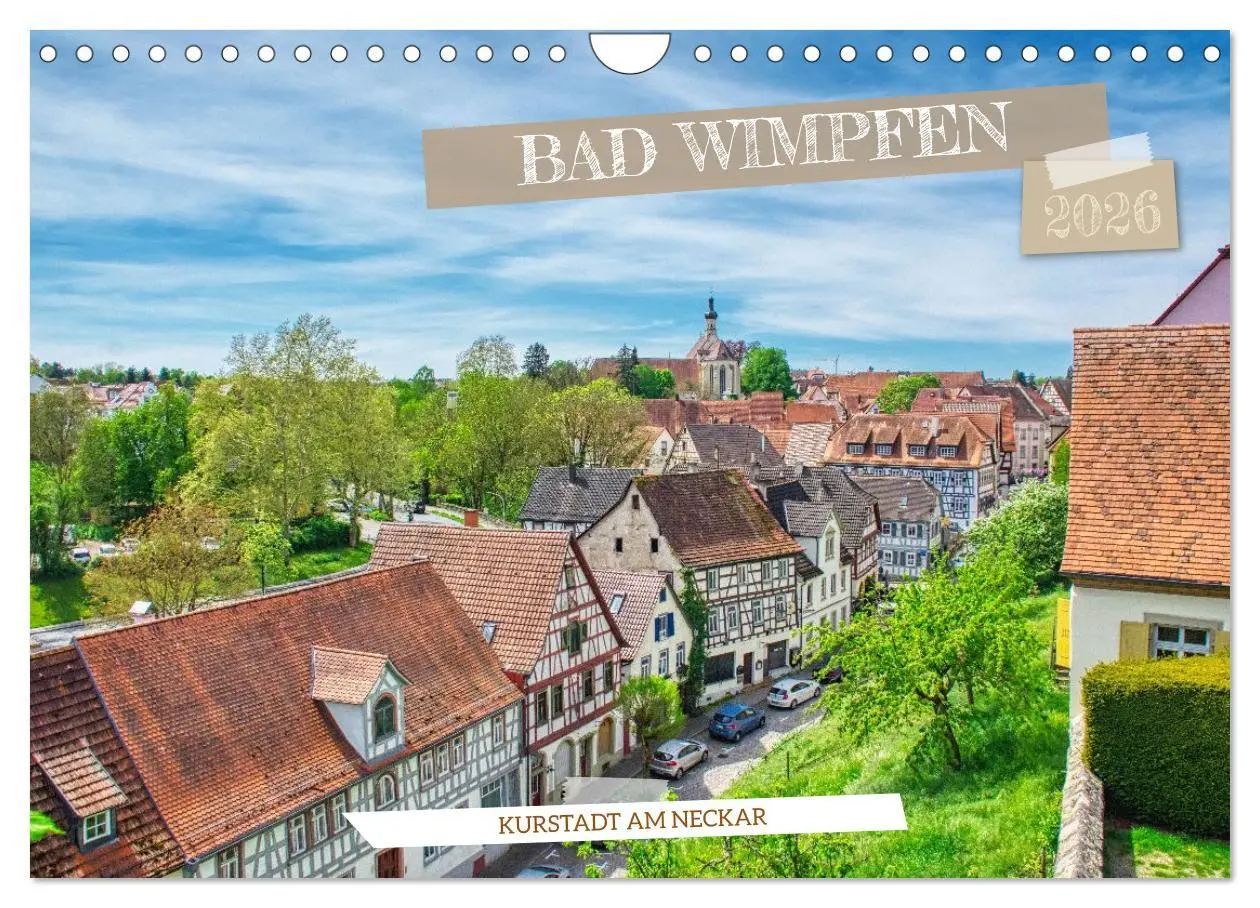 Cover: 9783516285932 | Bad Wimpfen - Kurstadt am Neckar (Wandkalender 2026 DIN A4 quer),...