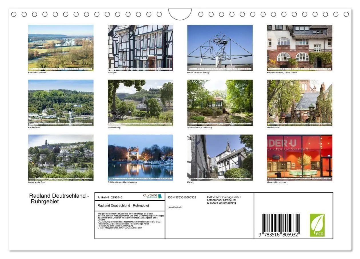 Bild: 9783516805932 | Radland Deutrschland - Ruhrgebiet (Wandkalender 2027 DIN A4 quer),...