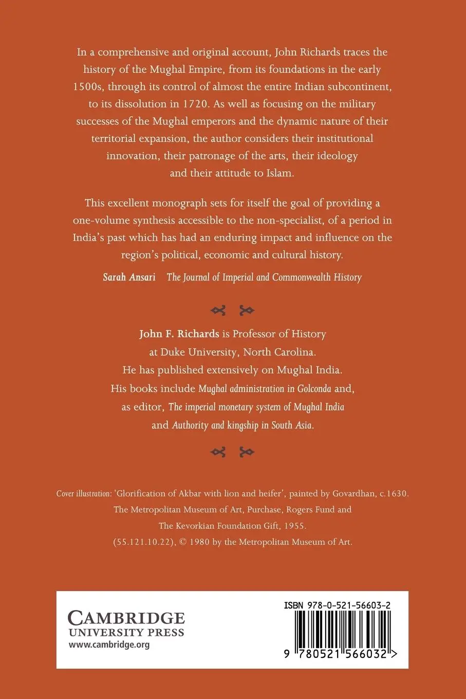 Rückseite: 9780521566032 | The Mughal Empire | John F. Richards (u. a.) | Taschenbuch | Englisch