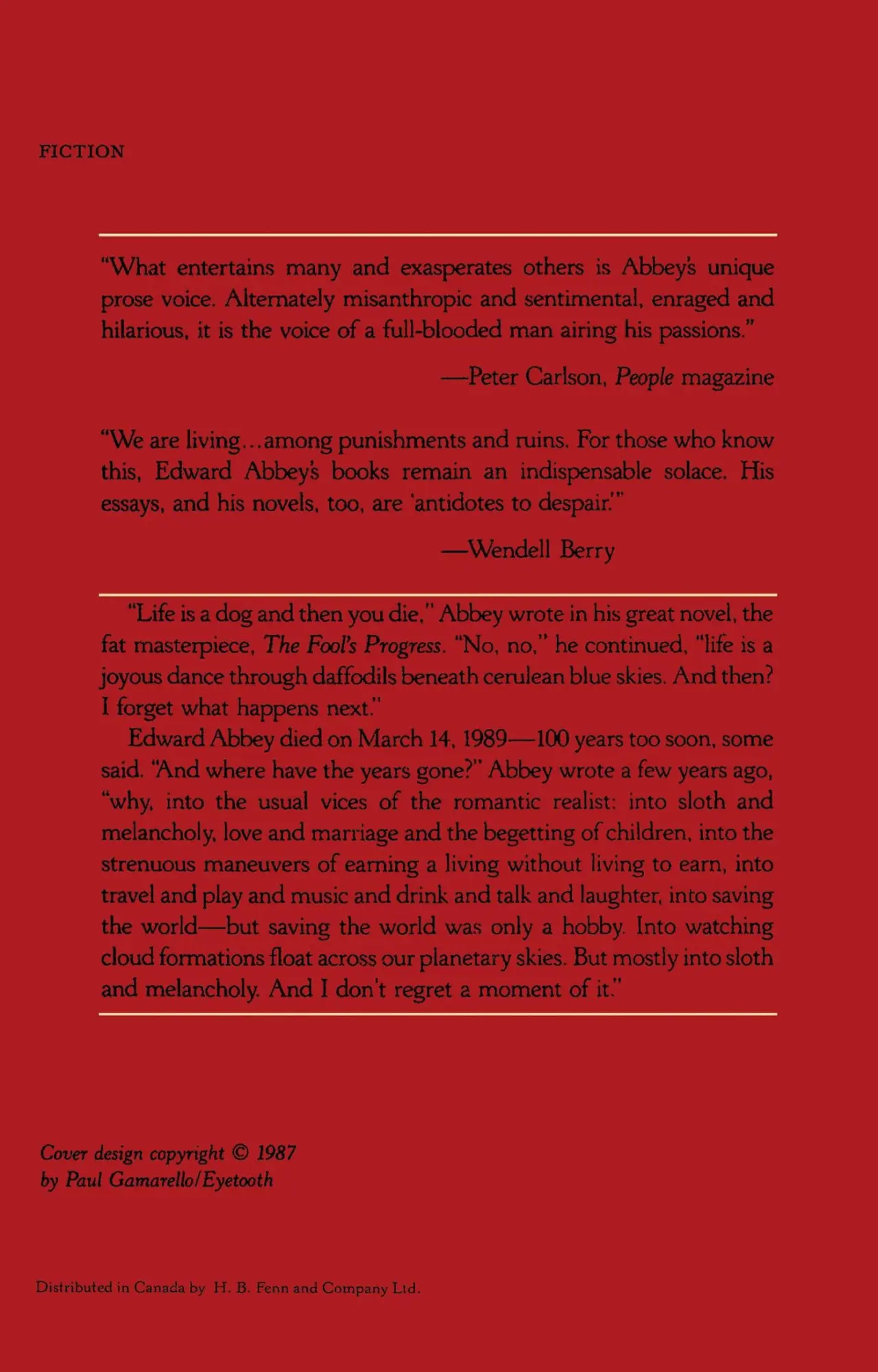 Rückseite: 9780805006032 | One Life at a Time, Please | Edward Abbey | Taschenbuch | Englisch