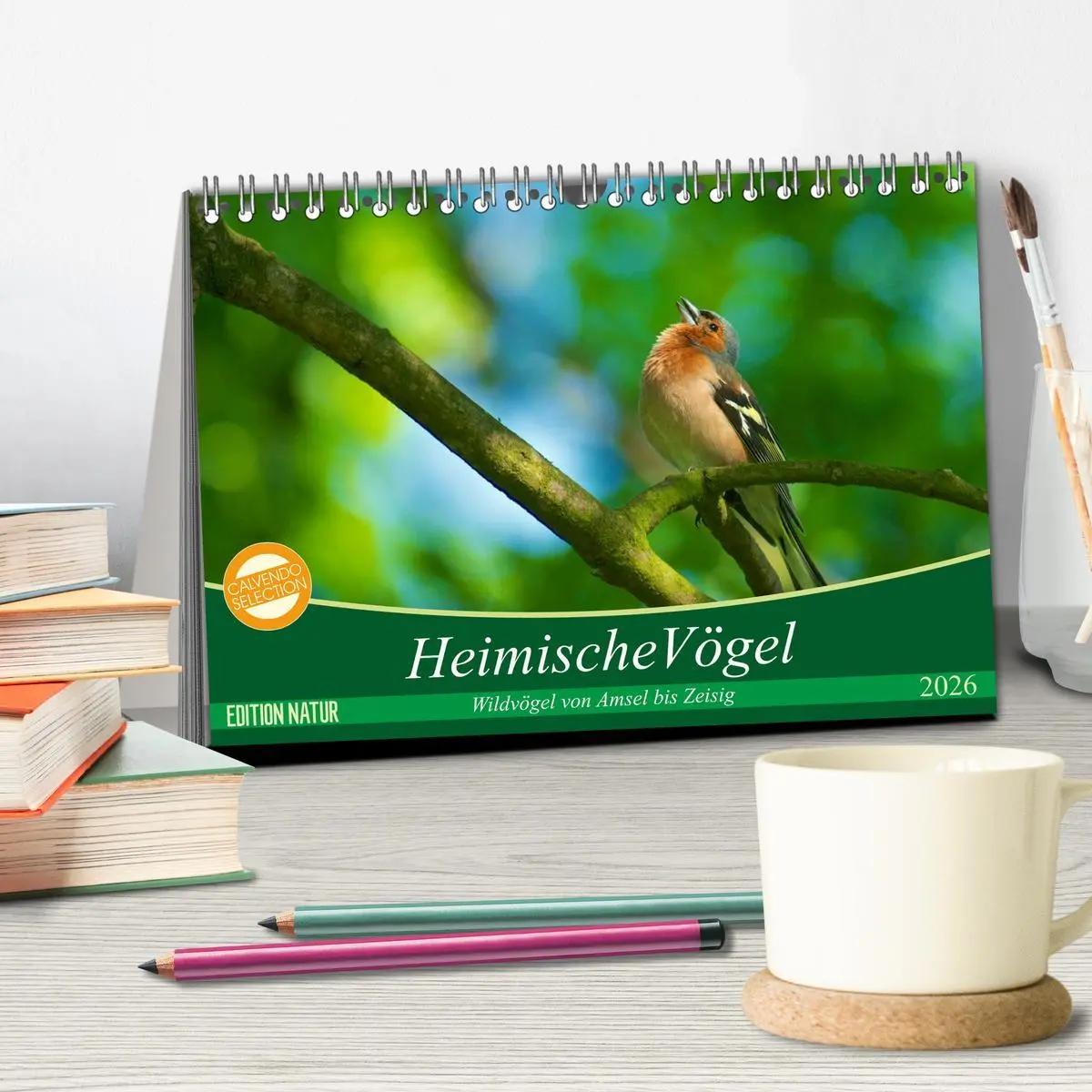 Bild: 9783516176032 | Heimische Vögel (Tischkalender 2026 DIN A5 quer), CALVENDO...
