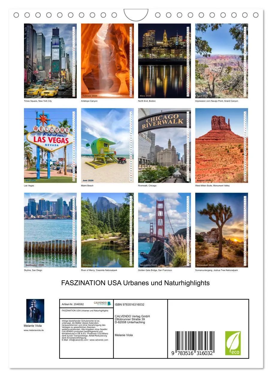 Bild: 9783516316032 | FASZINATION USA Urbanes und Naturhighlights (Wandkalender 2026 DIN...
