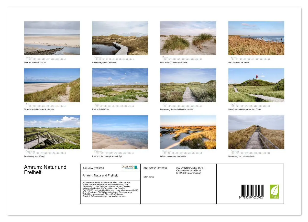 Bild: 9783516626032 | Amrum: Natur und Freiheit (hochwertiger Premium Wandkalender 2026...