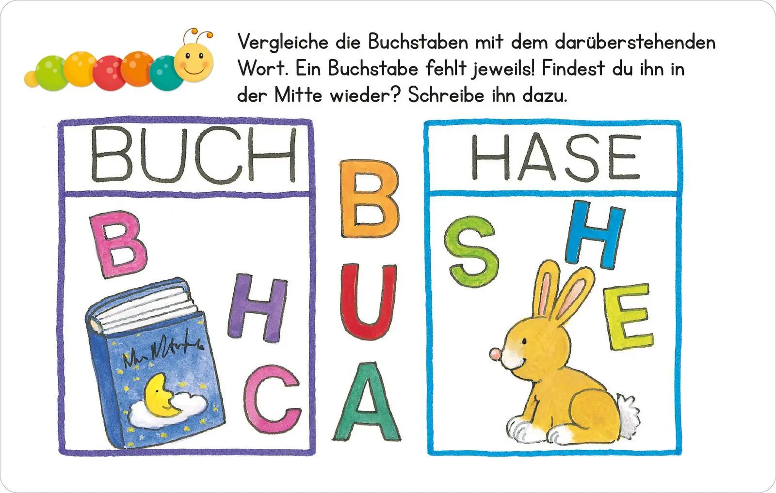 Bild: 9783845856032 | Lernraupe - Wortspiele | 50 Karten mit abwischbarem Stift | Wiesner