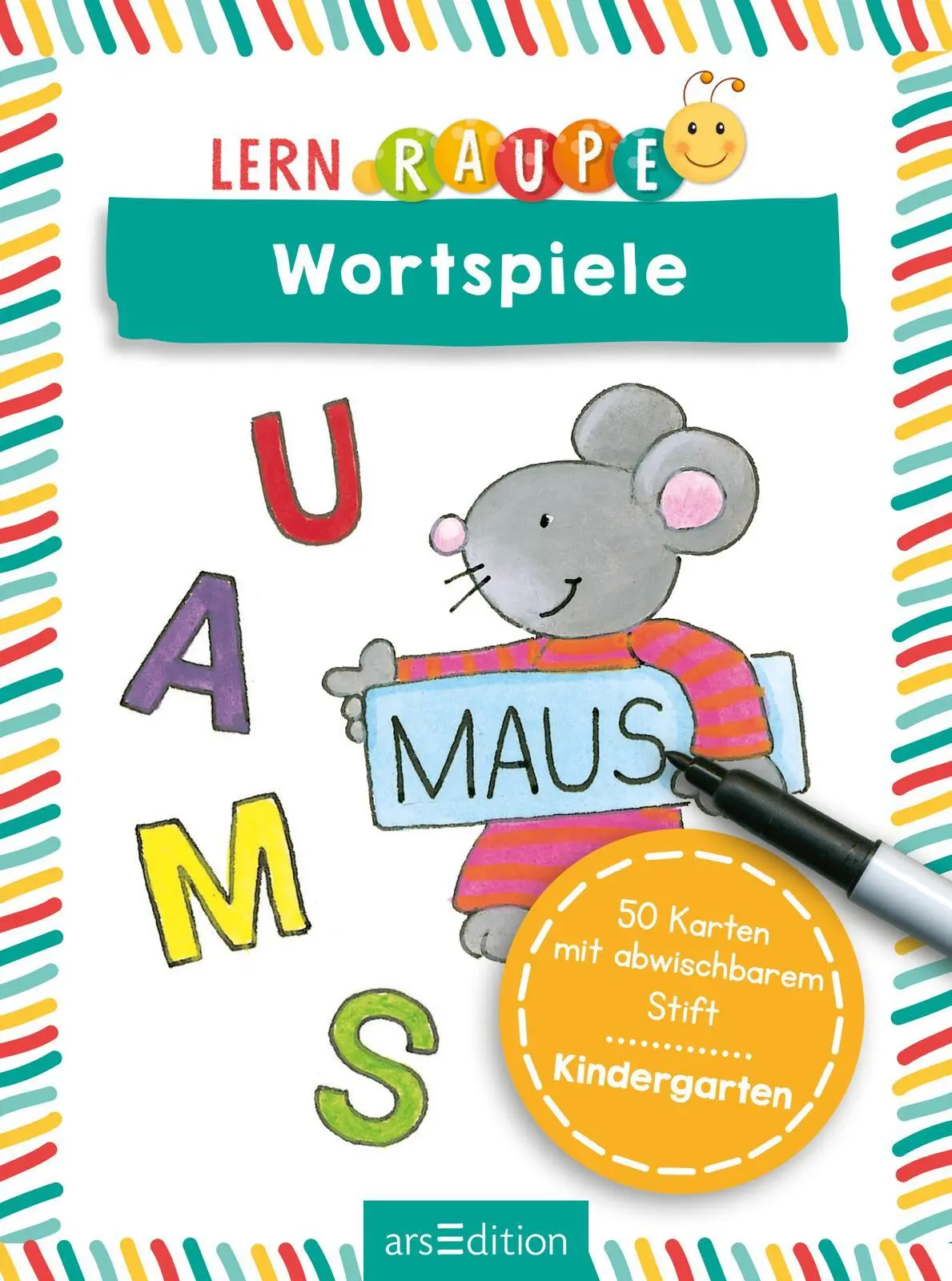 Bild: 9783845856032 | Lernraupe - Wortspiele | 50 Karten mit abwischbarem Stift | Wiesner