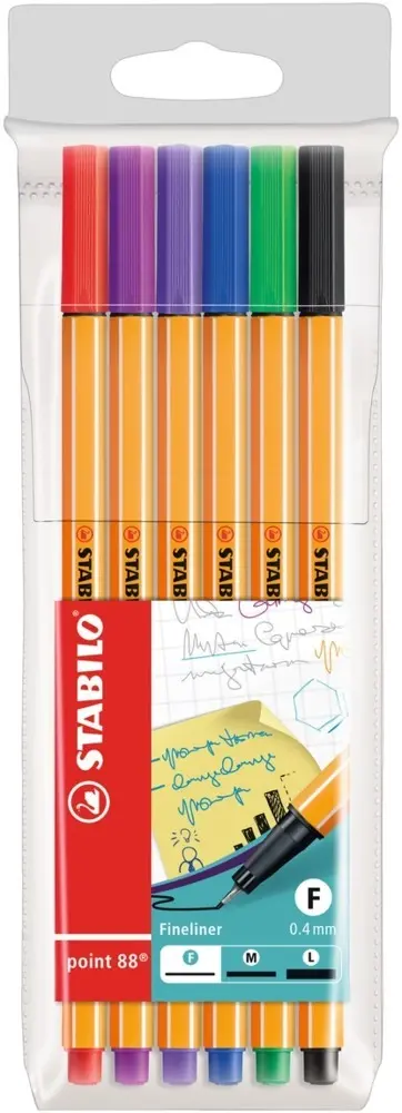 Cover: 4006381316132 | Fineliner - STABILO point 88 - 6er Pack - mit 6 verschiedenen Farben Cover: 4006381316132 | Fineliner - STABILO point 88 - 6er Pack - mit 6 verschiedenen Farben