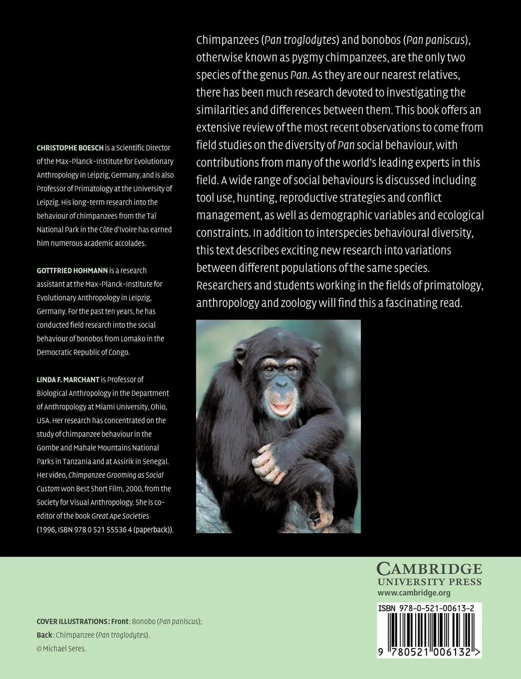 Rückseite: 9780521006132 | Behavioural Diversity in Chimpanzees and Bonobos | Linda Marchant