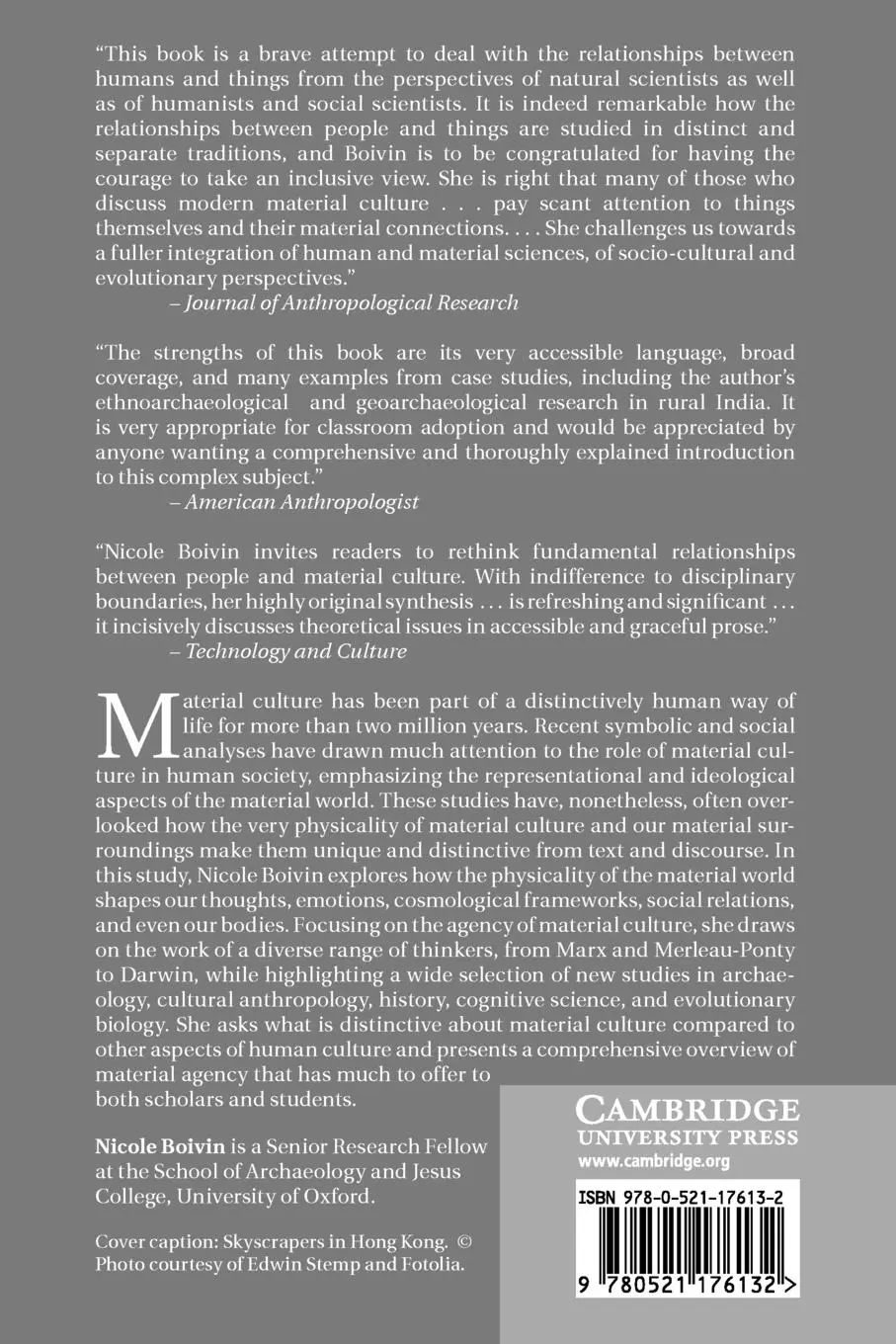 Rückseite: 9780521176132 | Material Cultures, Material Minds | Nicole Boivin | Taschenbuch | 2010