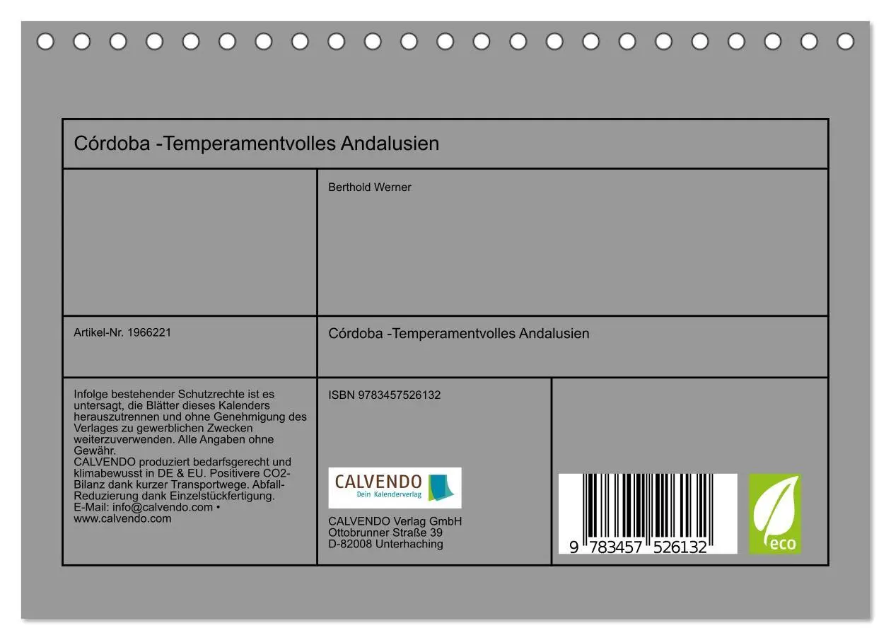 Bild: 9783457526132 | Córdoba -Temperamentvolles Andalusien (Tischkalender 2026 DIN A5...