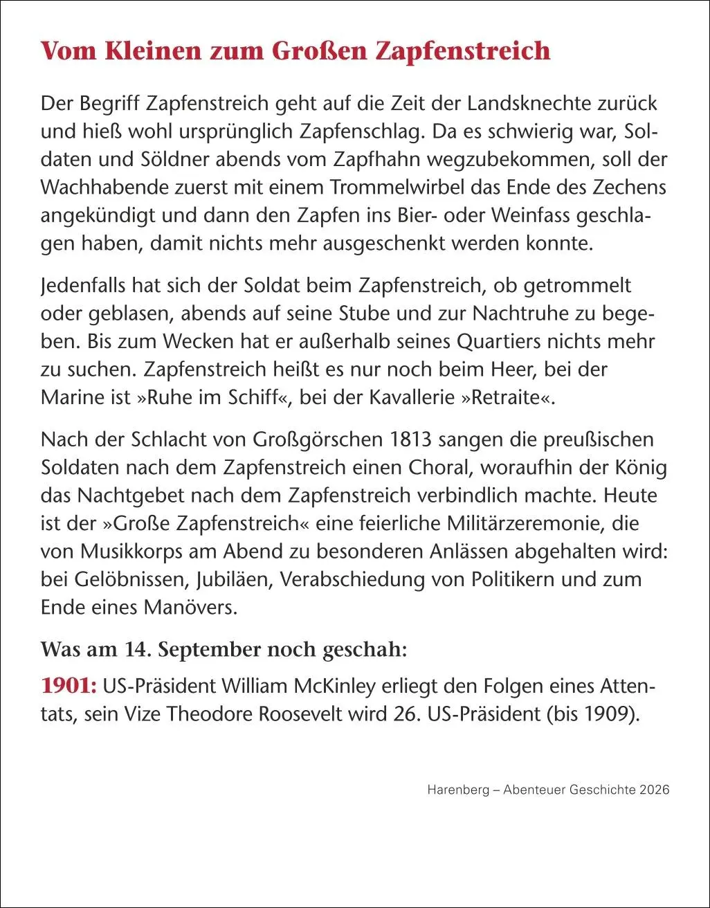 Bild: 9783840036132 | Abenteuer Geschichte Tagesabreißkalender 2026 - Menschen,...