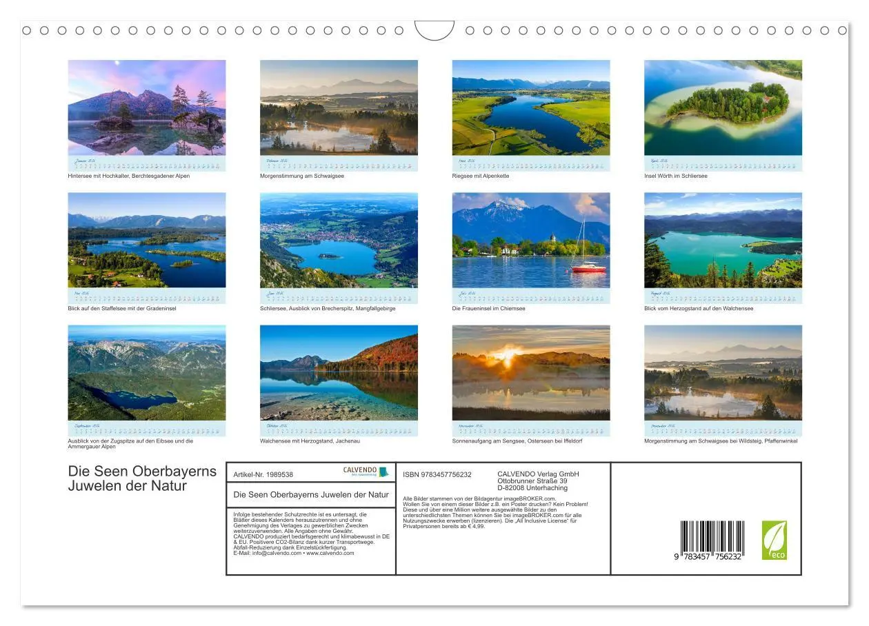 Bild: 9783457756232 | Die Seen Oberbayerns Juwelen der Natur (Wandkalender 2026 DIN A3...