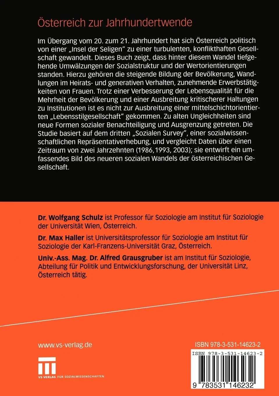 Rückseite: 9783531146232 | Österreich zur Jahrhundertwende | Wolfgang Schulz (u. a.) | Buch