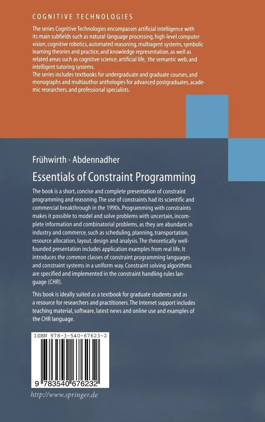 Rückseite: 9783540676232 | Essentials of Constraint Programming | Slim Abdennadher (u. a.) | Buch