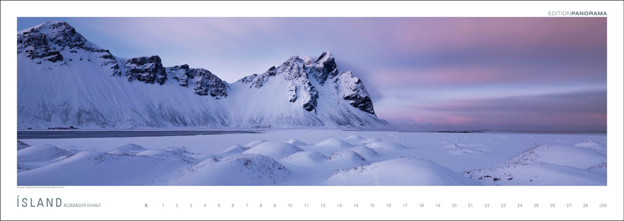 Bild: 9783898236232 | ISLAND | Immerwährender Panorama-Kalender, 110 x 39 cm | Ehhalt | XIV