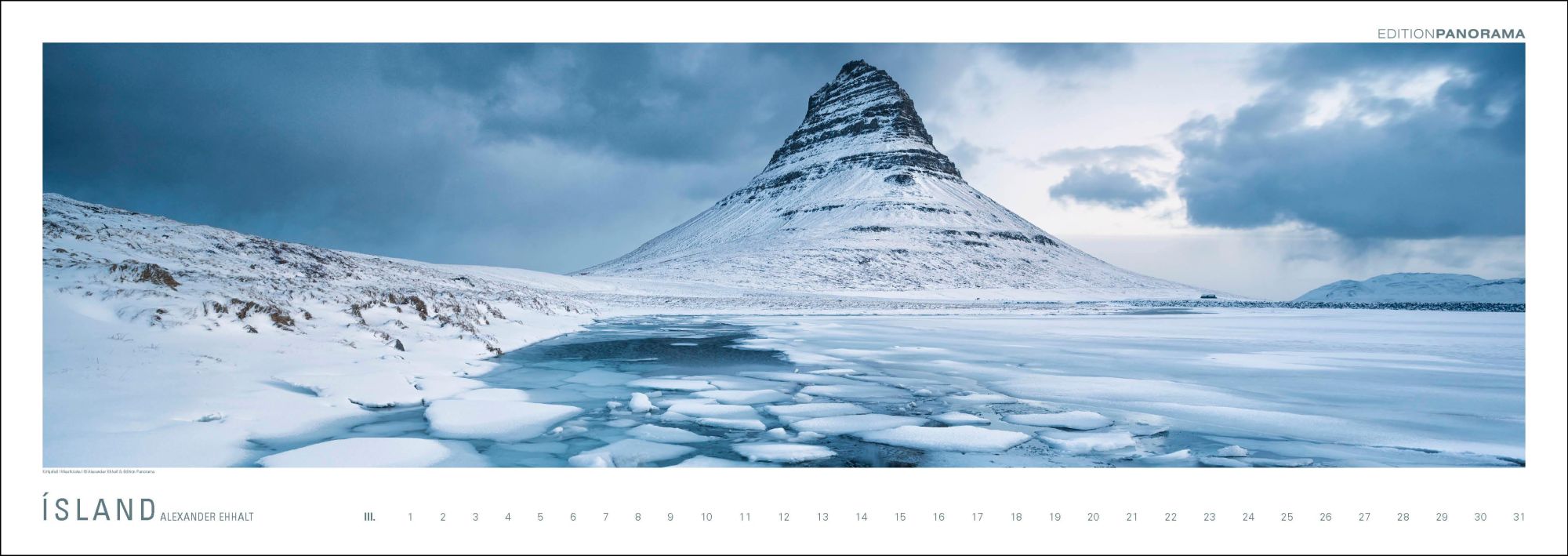 Bild: 9783898236232 | ISLAND | Immerwährender Panorama-Kalender, 110 x 39 cm | Ehhalt | XIV