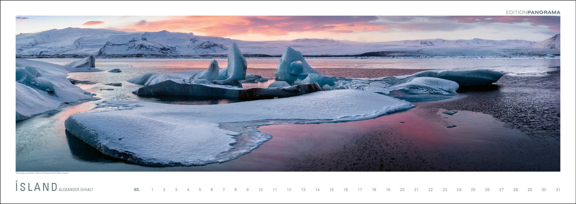 Bild: 9783898236232 | ISLAND | Immerwährender Panorama-Kalender, 110 x 39 cm | Ehhalt | XIV