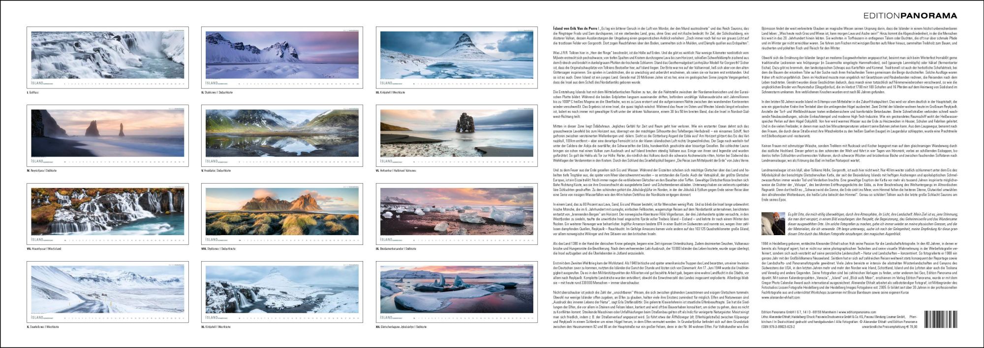 Bild: 9783898236232 | ISLAND | Immerwährender Panorama-Kalender, 110 x 39 cm | Ehhalt | XIV