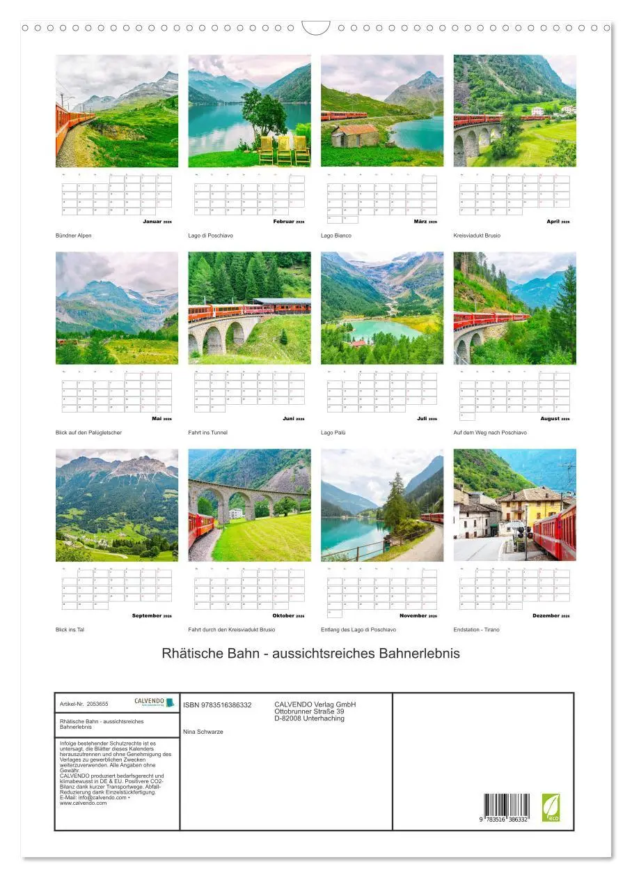 Bild: 9783516386332 | Rhätische Bahn - aussichtsreiches Bahnerlebnis (Wandkalender 2026...