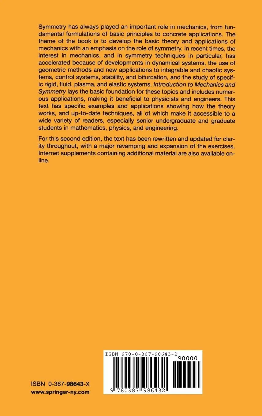 Rückseite: 9780387986432 | Introduction to Mechanics and Symmetry | Jerrold E. Marsden (u. a.)