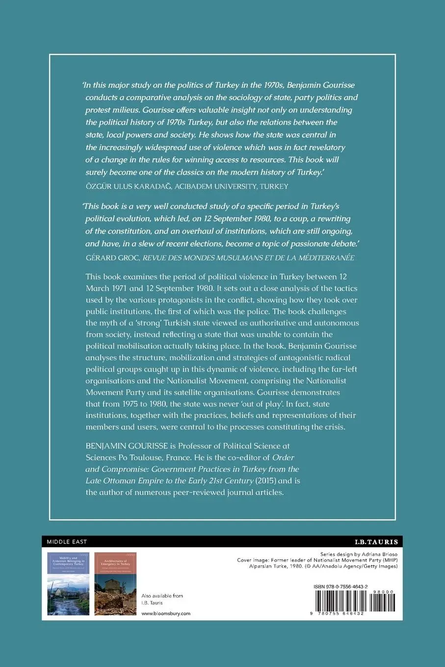 Rückseite: 9780755646432 | Political Violence in Turkey, 1975-1980 | The State at Stake | Buch