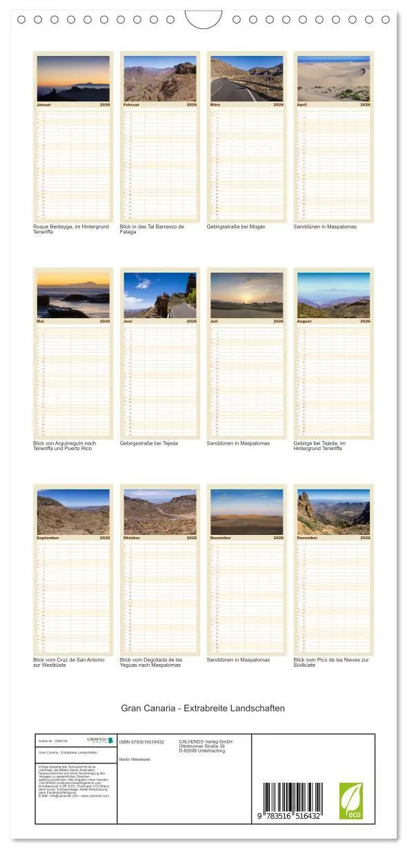 Bild: 9783516516432 | Familienplaner 2026 - Gran Canaria - Extrabreite Landschaften mit 5...