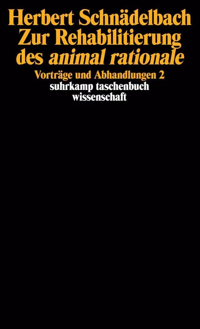 Cover: 9783518286432 | Zur Rehabilitierung des animal rationale | Vorträge und Abhandlungen 2