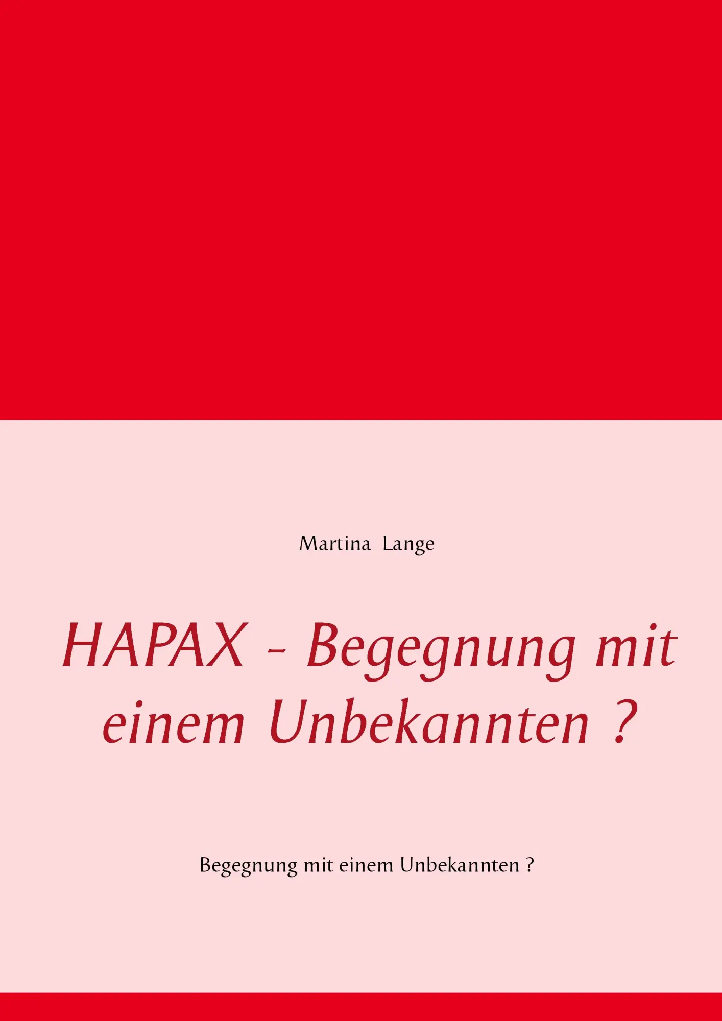Cover: 9783735786432 | HAPAX - Begegnung mit einem Unbekannten ? | Martina Lange | Buch