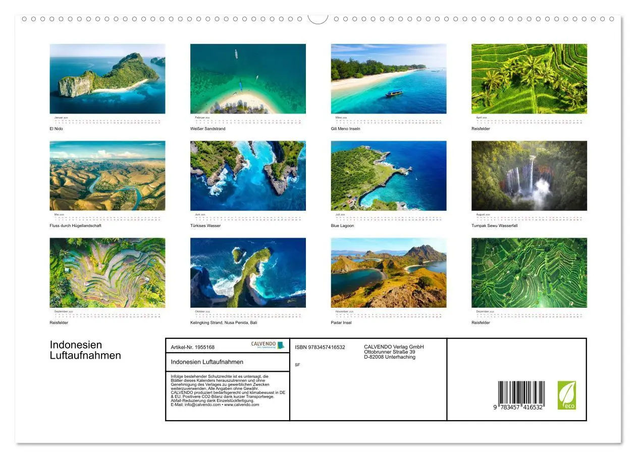 Bild: 9783457416532 | Indonesien Luftaufnahmen (hochwertiger Premium Wandkalender 2026...