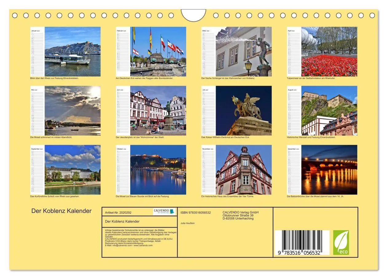 Bild: 9783516056532 | Der Koblenz Kalender (Wandkalender 2026 DIN A4 quer), CALVENDO...