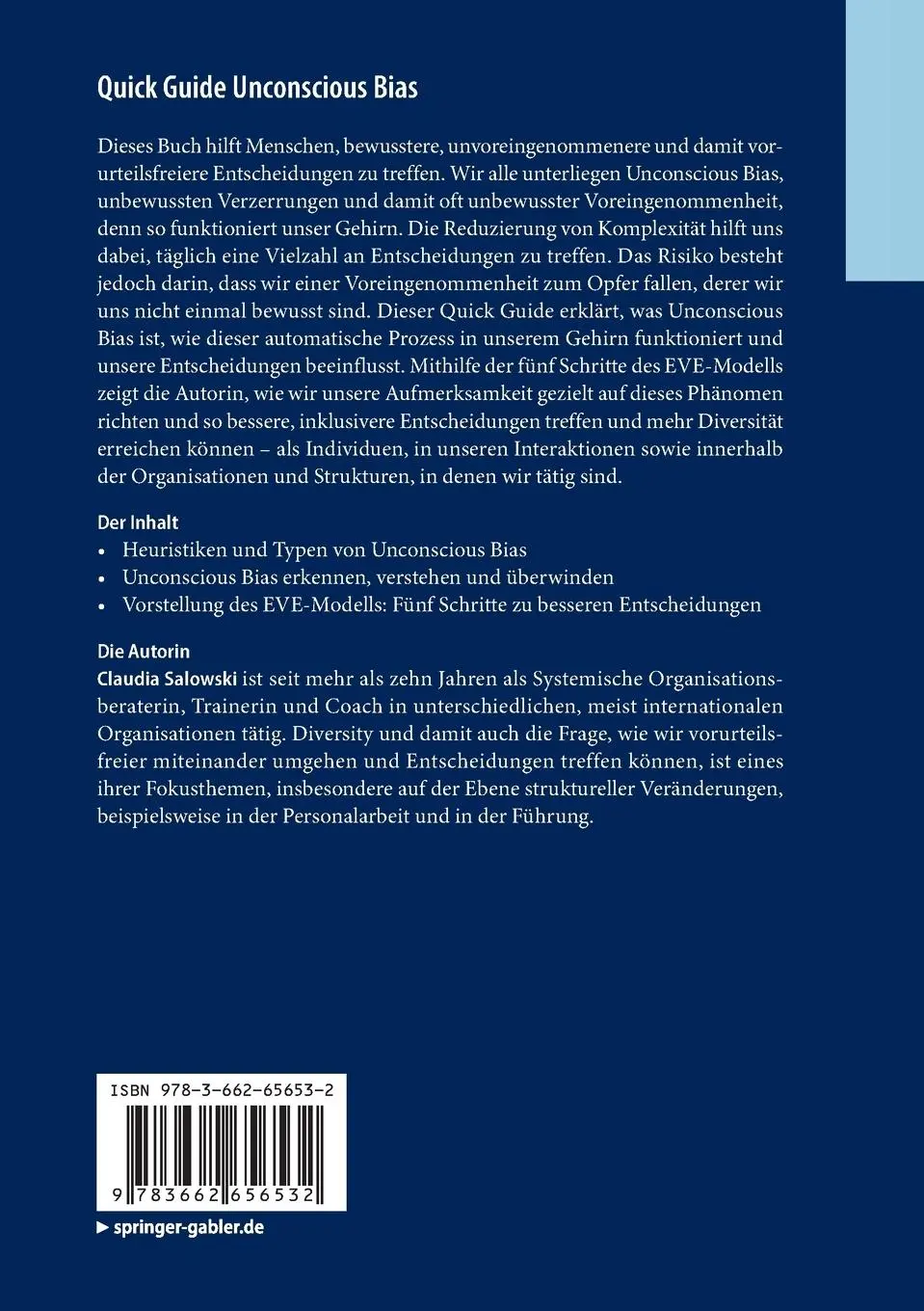 Rückseite: 9783662656532 | Quick Guide Unconscious Bias | Claudia Salowski | Taschenbuch | xvi