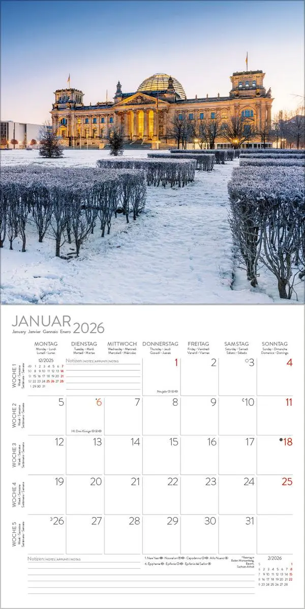 Bild: 9783731886532 | Deutschland 2026 | Verlag Korsch | Kalender | 13 S. | Deutsch | 2026