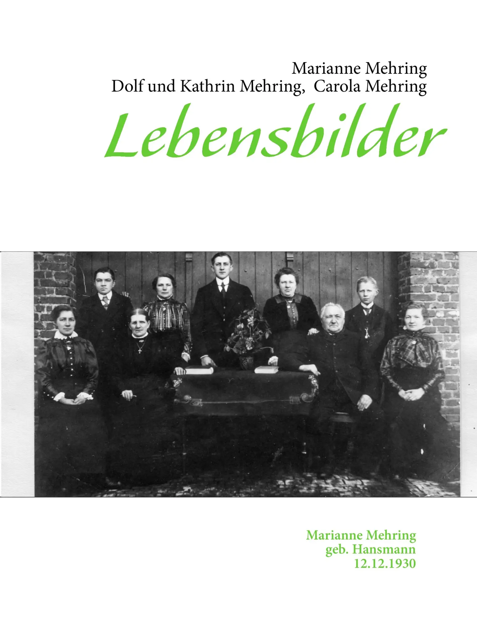 Cover: 9783732256532 | Lebensbilder | Marianne Mehring geb. Hansmann 12.12.1930 | Taschenbuch