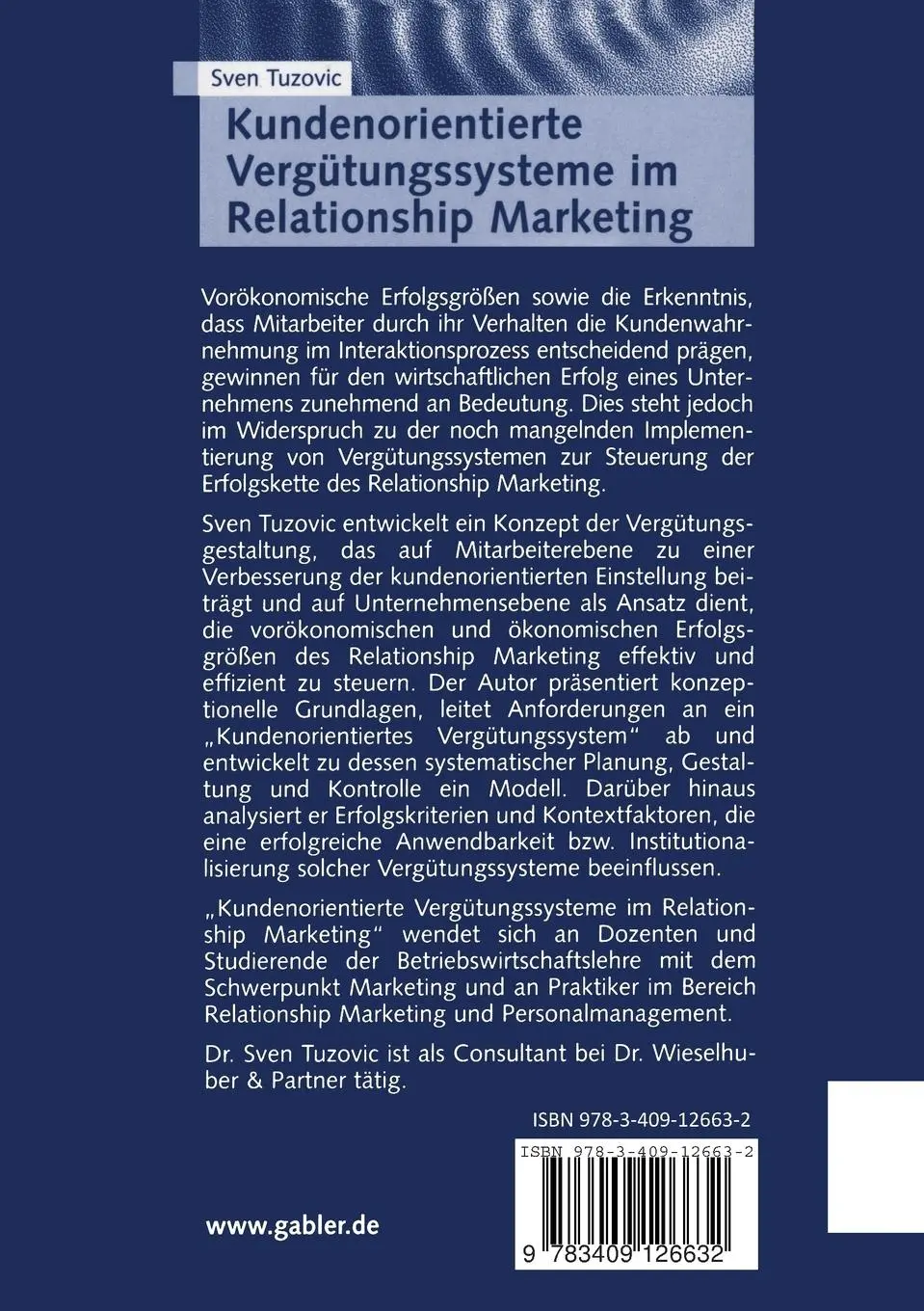 Rückseite: 9783409126632 | Kundenorientierte Vergütungssysteme im Relationship Marketing | Buch