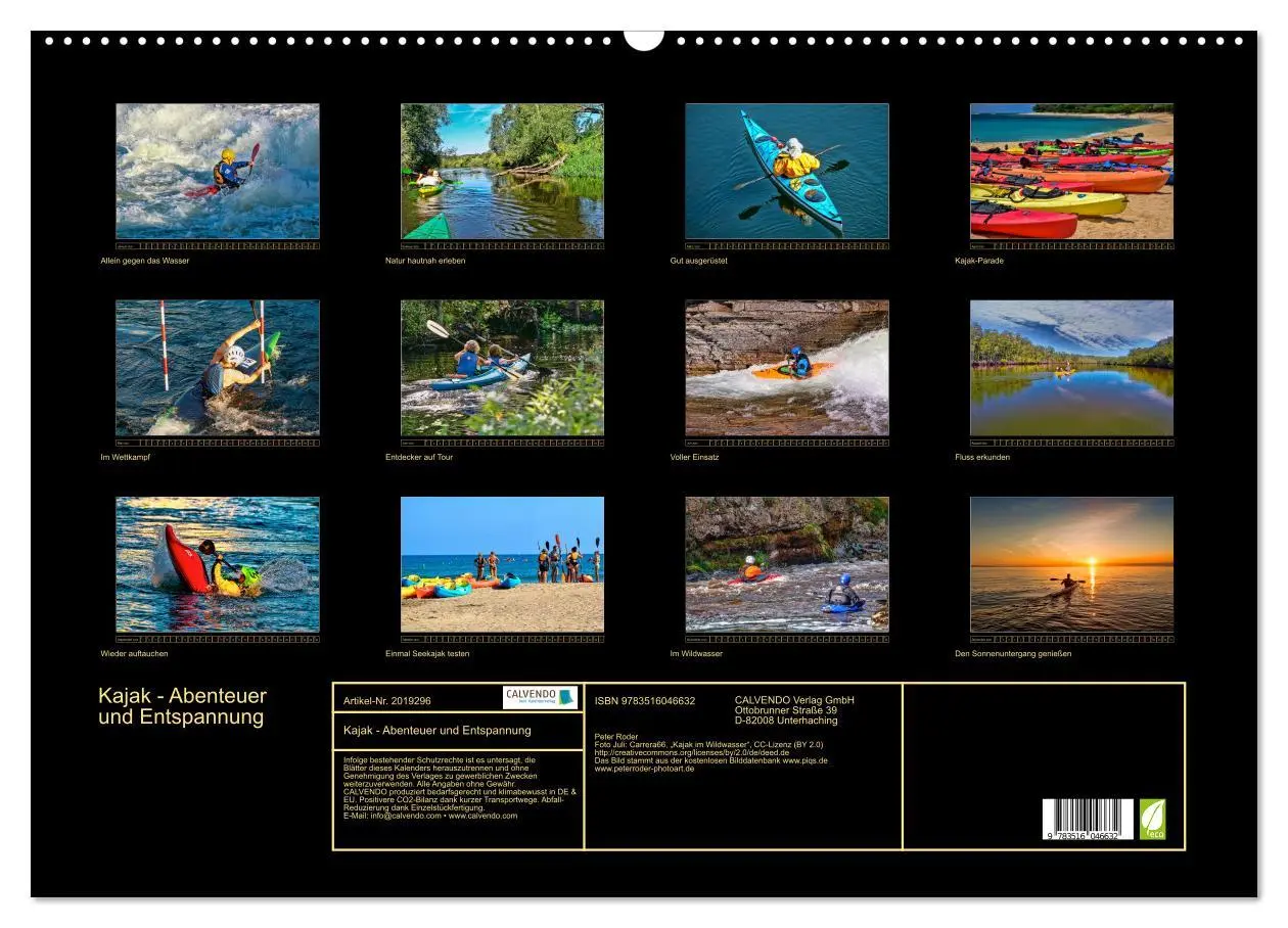 Bild: 9783516046632 | Kajak - Abenteuer und Entspannung (Wandkalender 2026 DIN A2 quer),...