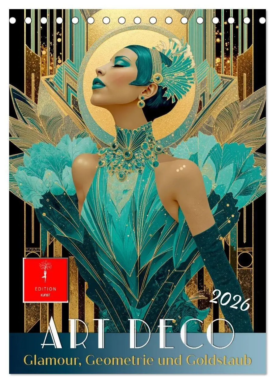 Cover: 9783516736632 | Art Deco - Glamour, Geometrie und Goldstaub (Tischkalender 2026 DIN...