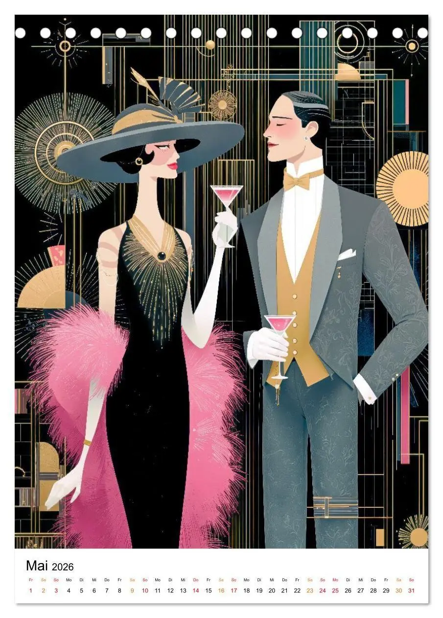 Bild: 9783516736632 | Art Deco - Glamour, Geometrie und Goldstaub (Tischkalender 2026 DIN...