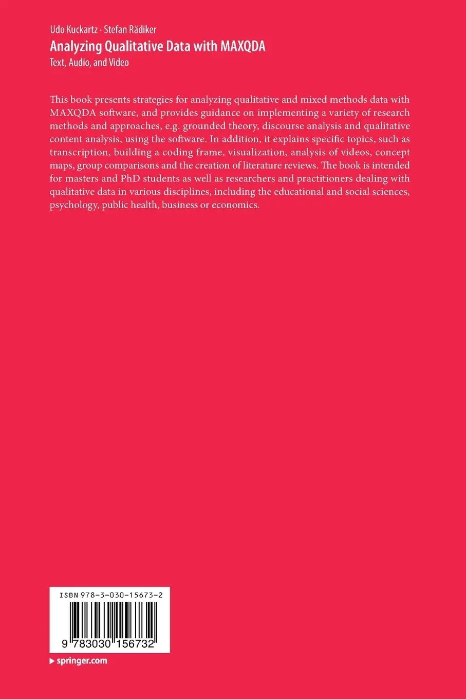 Rückseite: 9783030156732 | Analyzing Qualitative Data with MAXQDA | Text, Audio, and Video | Buch