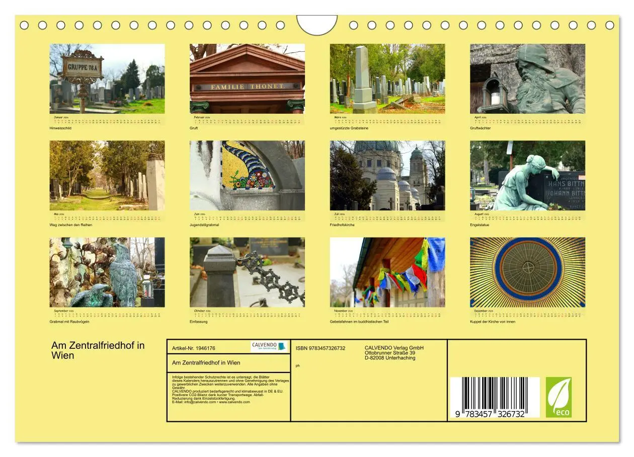 Bild: 9783457326732 | Am Zentralfriedhof in Wien (Wandkalender 2026 DIN A4 quer),...